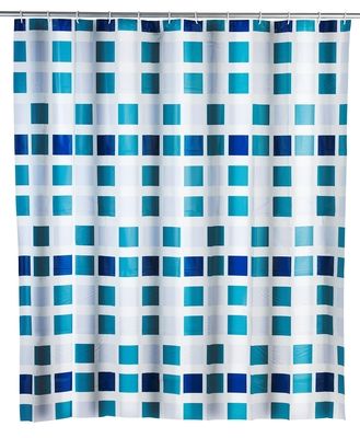 Rideau de douche en PEVA Mosaïque bleu 180 x 200 cm WENKO