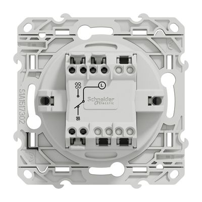 Interrupteur VMC 2 vitesses aluminium - Odace SCHNEIDER ELECTRIC