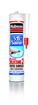Mastic Joint silicone Salle de bains saine blanc 280 ml RUBSON