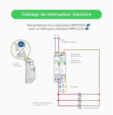 Télérupteur peignable 16A 1NO - Resi9 XP SCHNEIDER ELECTRIC