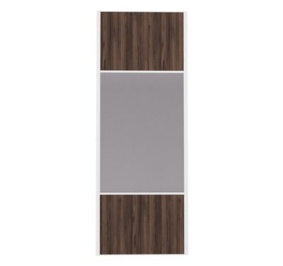 Porte de placard Miroir et Noyer Fumé Profil blanc H 248,5 x L 62,2 cm YNGENIO