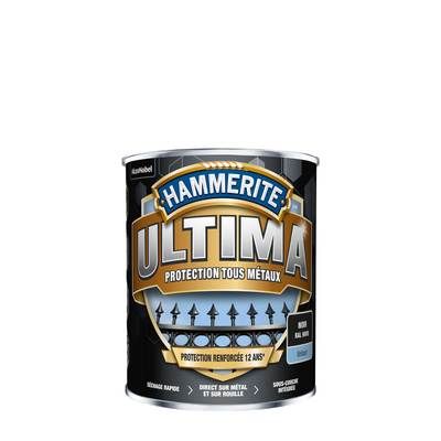 Peinture fer extérieure Ultima noir RAL 9005 brillant 750 ml - HAMMERITE