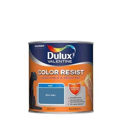 Peinture Color Resist murs et boiseries Zinc Bleu mat 500 ml - DULUX VALENTINE