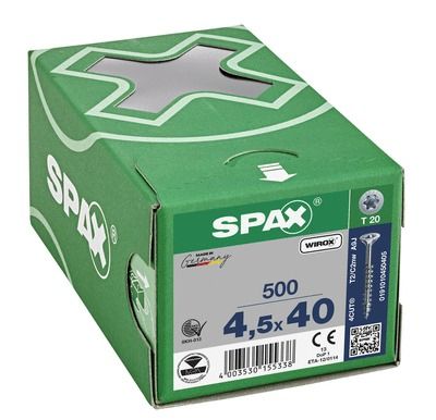 Vis tête fraisée T-star 4,5 x 60 mm par 500 SPAX