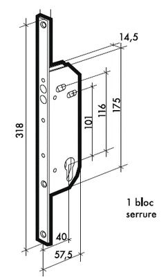 Serrure à encastrer de dépannage axe 40 mm FERCO