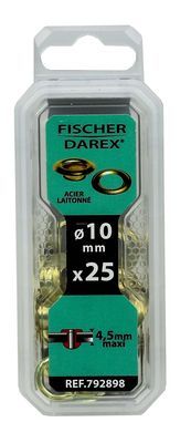 OEillet en acier laitonné diamètre 10mm par 48 FISCHER DAREX