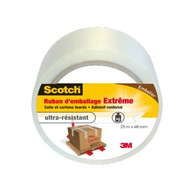 Scotch ruban d'emballage extrême 25 m x 48 mm transparent - 3M