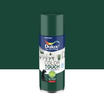 Aérosol de peinture Color Touch vert basque RAL 6005 brillant 400 ml - DULUX VALENTINE