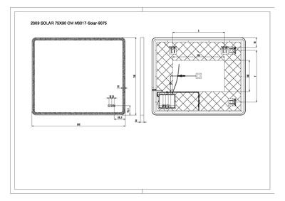 Miroir lumineux 75 X 90 cm Solar MP GLASS