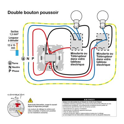 Double poussoir anthracite - Odace SCHNEIDER ELECTRIC