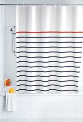 Rideau de douche textile Marine Blanc 180 x 200 cm WENKO