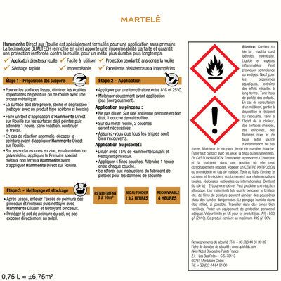 Peinture fer extérieure martelé vert épicéa 750 ml - HAMMERITE