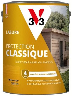 Lasure Protection Classique 4 ans chêne clair 5 L V33