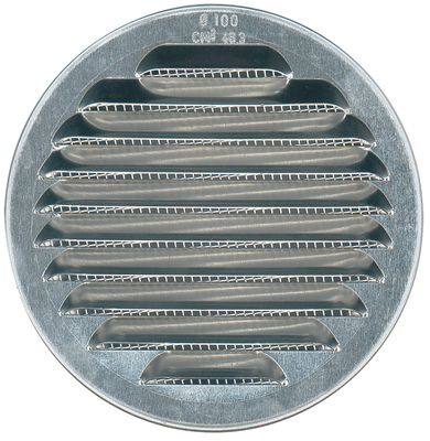 Grille d'aération ronde à persienne en aluminium brut diamètre 80 mm AUTOGYRE