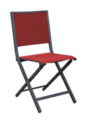 Chaise pliante Florence grey/rouge PRO LOISIRS