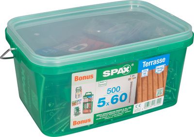 Kit vis terrasse Torx 5 x 60 mm par 500 SPAX