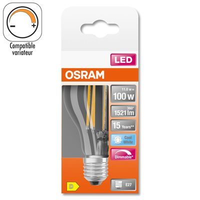 Ampoule LED E27 Retrofit dimmable 12 W = 1521 lumens blanc neutre SST OSRAM