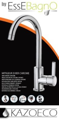 Mitigeur d'évier Kazoeco chromé ESSEBAGNO