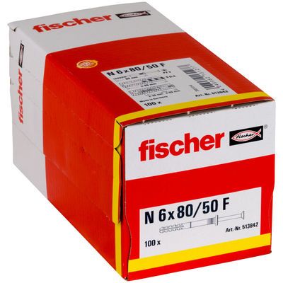 Chevilles à frapper N-F 6 x 80 par 100 FISCHER