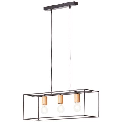 Suspension bois noir E27 3X60W ARICA - BRILLIANT