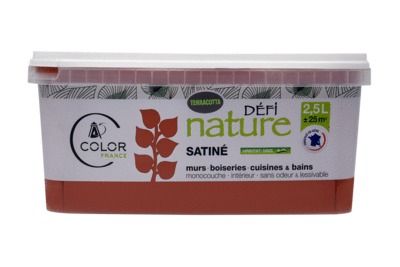 Peinture naturelle murale Terracota satin 2,5 l - DEFI NATURE