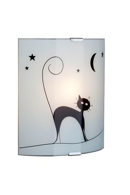 Applique Chat verre E27 60W - BRILLIANT