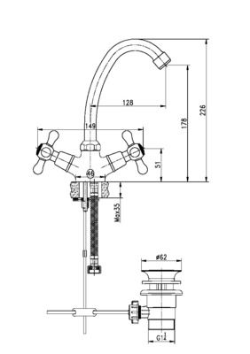 Robinet de salle de bain Chrome 1900 - ESSEBAGNO