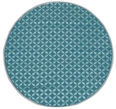 Tapis rond diamètre 150 cm bleu canard JARDILINE