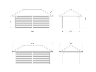 Abri de jardin Bianca SET 1 Bois naturel 16,6 m2 PALMAKO