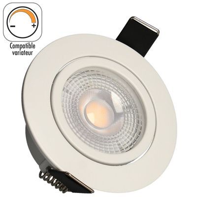 Spot encastrable RUBY LED orientable blanc 420lm 4000K dimmable ARLUX