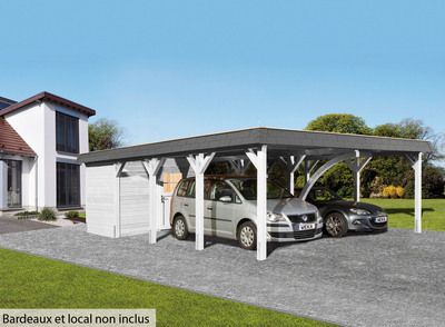 Carport double -  615 en lamellé collé  - 622 x 832 cm Livraison gratuite domicile WEKA