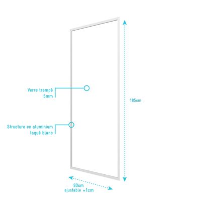 Paroi porte de douche Retour Spot 90x185 AURLANE