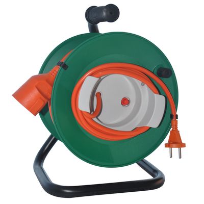 Enrouleur électrique 30m pour jardin IP20 vert/ orange GAO