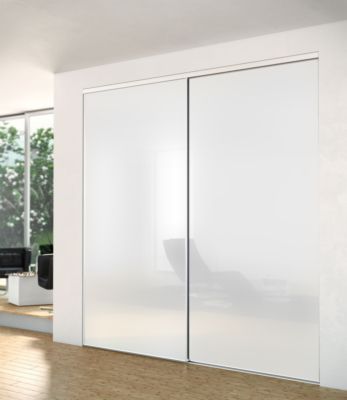 Porte de placard coulissante blanc brillant 1 vantail H 2,50 m x L 0,61 m YKARIO