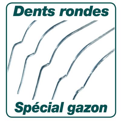 Balai à gazon fil rond 20 dents manche bois LEBORGNE