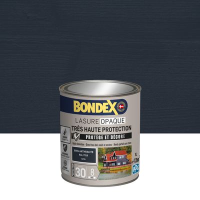 Bondex - Lasure Opaque - 8 ans - ind 30 - sat - 1l - gr anthr ral 7016