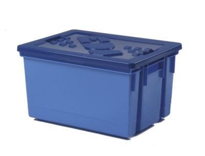 Bac plastique 50 litres bleu marine avec couvercle