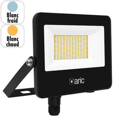 Projecteur LED extérieur 50W blanc chaud et blanc froid IP65 5500 lumens noir - Wink 2 ARIC