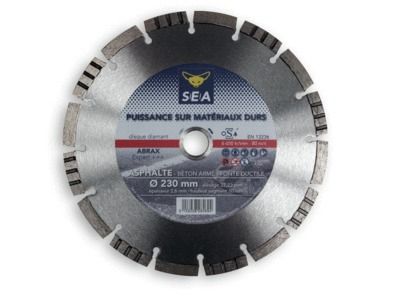 Disque diamant asphalte béton armé fonte diamètre 230 mm SEA