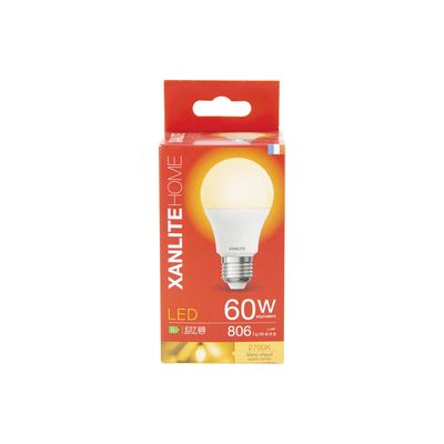 Ampoule LED SMD E27 9W = 806 lumens blanc chaud - XANLITE