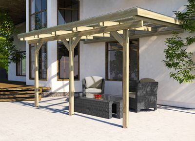 Pergola adossée -  671 Imprégné - 424 x 306 cm Livraison gratuite domicile WEKA