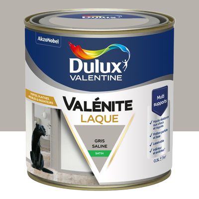 Peinture Boiseries Laque Acrylique Valénite Gris Saline Satin 0,5 L - DULUX VALENTINE