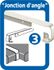 Profil de jonction d'angle aluminium bords arrondis L 670 x H 38 mm SPTD