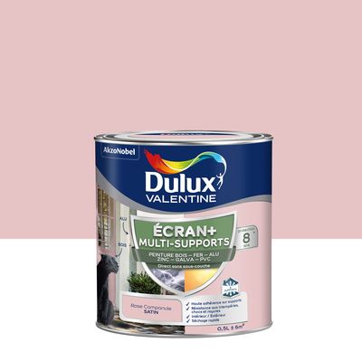 Peinture Ecran+ Multi-supports Dulux Valentine Satin Rose Campanule 0,5 L