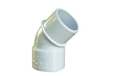 Coude pvc m/f d.40 angle 45° Blanc.