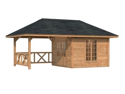 Abri de jardin Bianca SET 7 Marron 16,6 m2 Traité marron PALMAKO Livraison incluse domicile