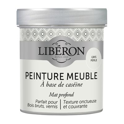 Peinture meuble bois à la caséine mat gris perlé 0,5 L LIBERON