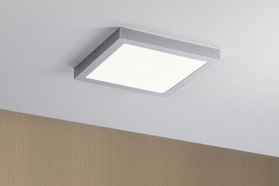 Plafonnier carré AbiaLED intégrée chromé mat 30 x 30 cm 3200 lumens PAUL