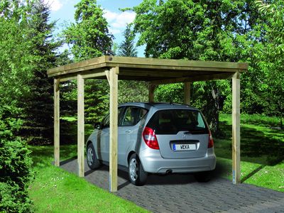 Carport 1 voiture 617 T1 toit en galva Livraison gratuite domicile WEKA