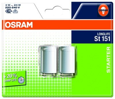 Starters ST 151 Longlife pour tube fluo de 4 à 22 W par 2 OSRAM